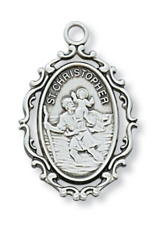 Sterling Silver Christopher With Chain