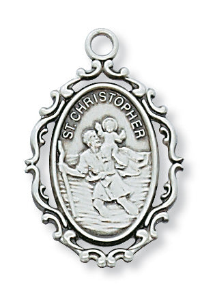 Sterling Silver Christopher With Chain