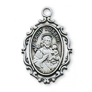Sterling Silver Saint Joseph With Chain