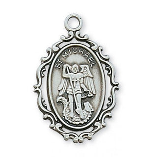 Sterling Silver Saint Michael With Chain 