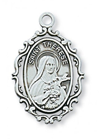 Sterling Silver Saint Therese L F With Chain