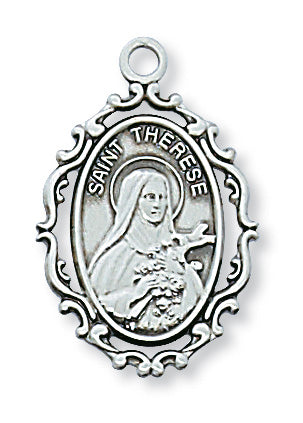 Sterling Silver Saint Therese L F With Chain
