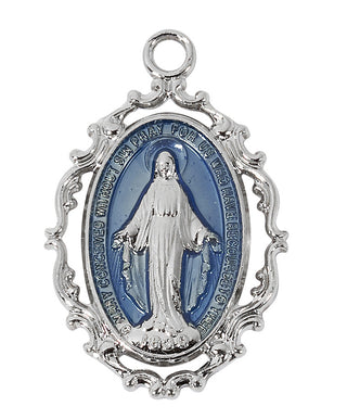 Sterling Silver Blue Miraculous With Chain