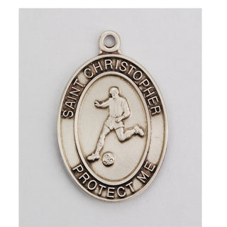 Sterling Silver Soccer Medal With Chain 