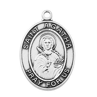 Sterling Silver Saint Agatha Pendant LAg