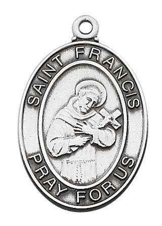 Sterling Silver Saint Francis Pendant L4Fr