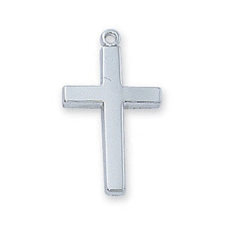 18-inch Rhodium Filled Garnet Cross, Boxed