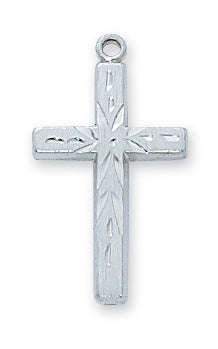 Sterling Silver Eng Cross With Chain