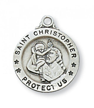 Sterling Silver Smalll Saint Christopher Chain