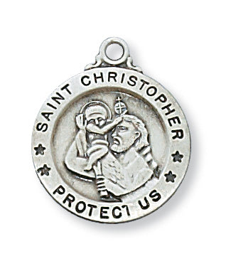 Sterling Silver Smalll Saint Christopher Chain
