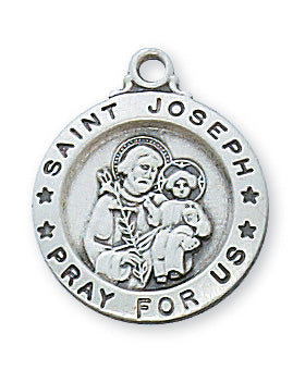 Sterling Silver Sml Saint Joseph With Chain