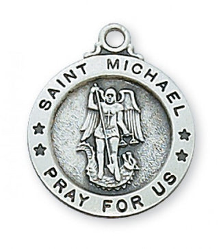 Sterling Silver Medal Of Saint Michael Chain
