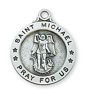 Sterling Silver Medal Of Saint Michael Chain