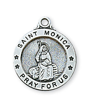 Sterling Silver Monica Medal With Chain