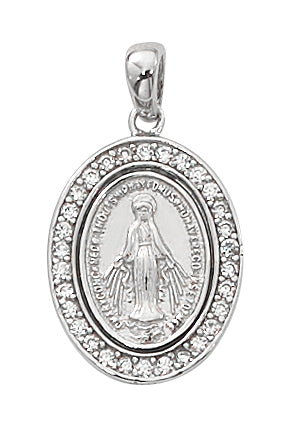 Sterling Silver Miraculous Pendant L