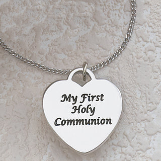 Sterling Silver 1St Communion Heart Pendant