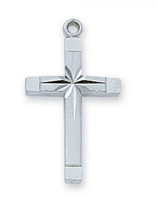 Sterling Silver Eng Cross With Chain 