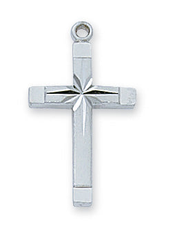 Sterling Silver Eng Cross With Chain 