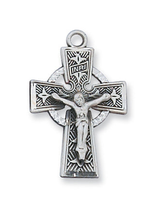 Sterling Silver Celtic Crucifix With Chain