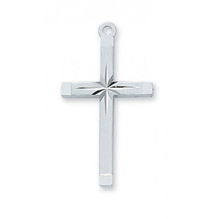 Sterling Silver Starburst Cross With Chain
