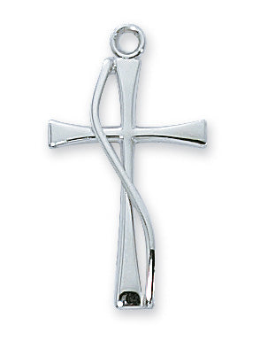 Sterling Silver Cross With Wire With Chain