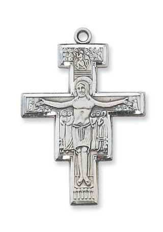 Sterling Silver San Damiano Crucifix With Chain