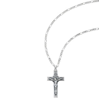 Sterling Silver Saint Benedict Crucifix LFg