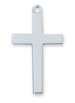 Sterling Silver Block Cross With Chain
