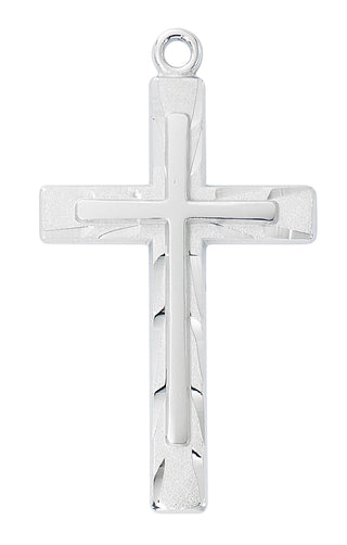 Sterling Silver Cross Over Cross L