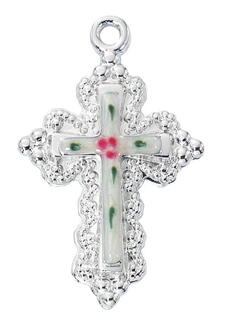 Sterling Silver Cloisonne Cross L