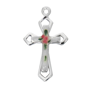 Sterling Silver Cloisonne Cross L4