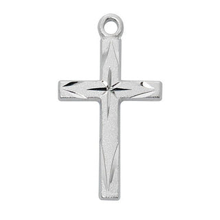  Chain Gold Over Sterling Silver Cross Wbri J