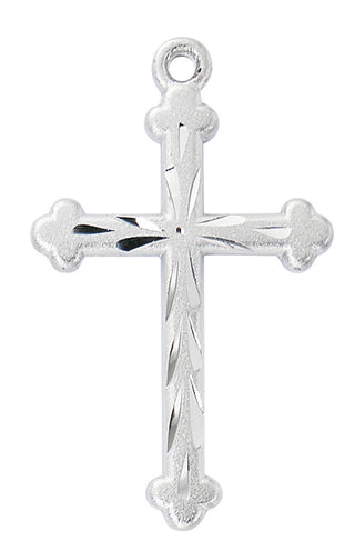  Chain Gold Over Sterling Silver Cross Wbri J4