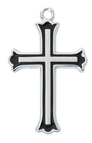  Chain Gold Over Sterling Silver Cross Blac J