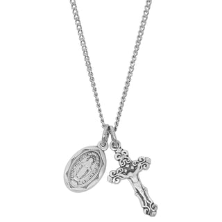  Chain Sterling Silver Crucifix Mirac Ld4