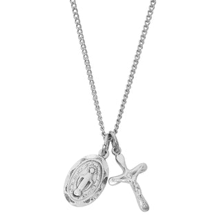  Chain Sterling Silver Crucifix Mirac Ld