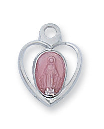 Sterling Silver Miraculous With Pink Enamel C
