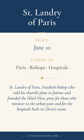St. Landry of Paris Holy Cards