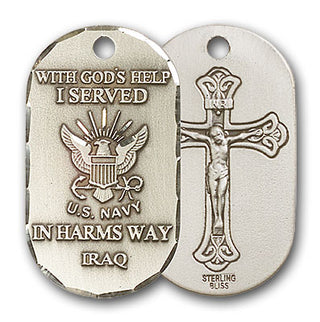 Sterling Silver Iraq - Navy Pendant