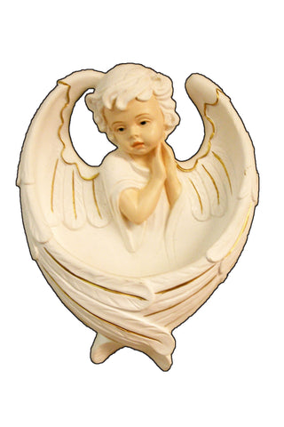 Angel Font in White with Painted Features 6.5"