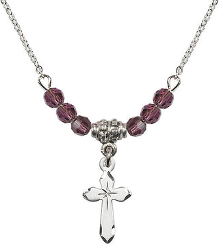 18-Inch Necklace with 4mm Amethyst Beads