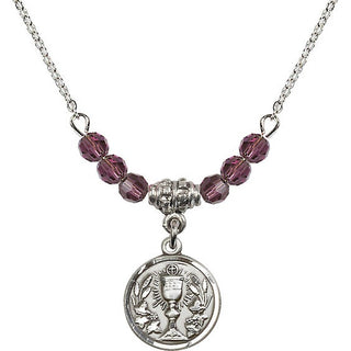 18-Inch Necklace with 4mm Amethyst Beads