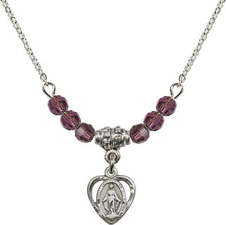 18-Inch Necklace with 4mm Amethyst Beads