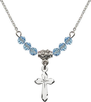 18-Inch Necklace with 4mm Aqua Beads