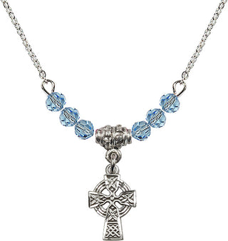 18-Inch Necklace with 4mm Aqua Beads
