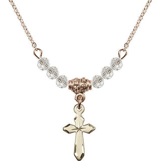 18-Inch Gold Plated Necklace with 4mm Crystal Beads
