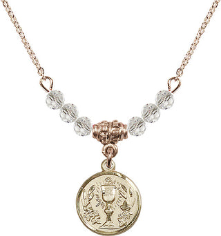 18-Inch Gold Plated Necklace with 4mm Crystal Beads