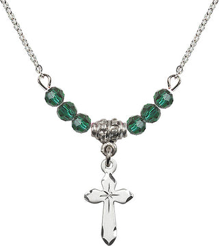 18-Inch Necklace with 4mm Emerald Beads