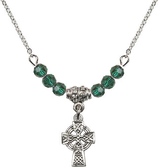 18-Inch Necklace with 4mm Emerald Beads