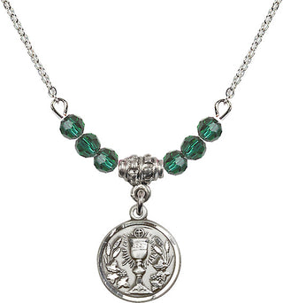 18-Inch Necklace with 4mm Emerald Beads